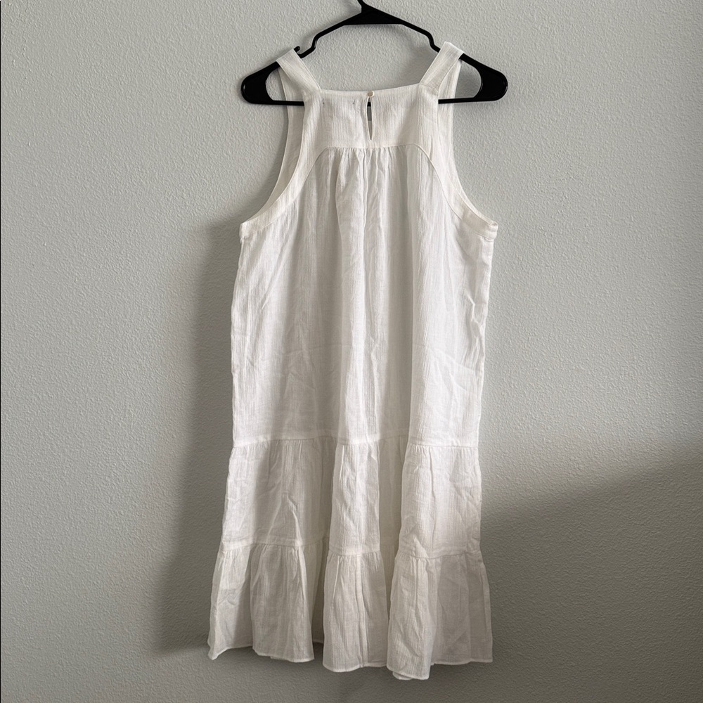 J.Crew White Cotton Tiered Mini Dress Sleeveless Size Medium NWT - Picture 2 of 7